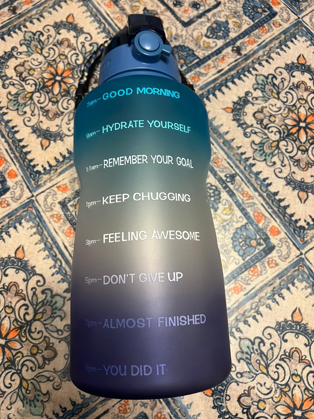 Fidus 128 oz Blue Gradient Water Bottle 🥕 - photo 3