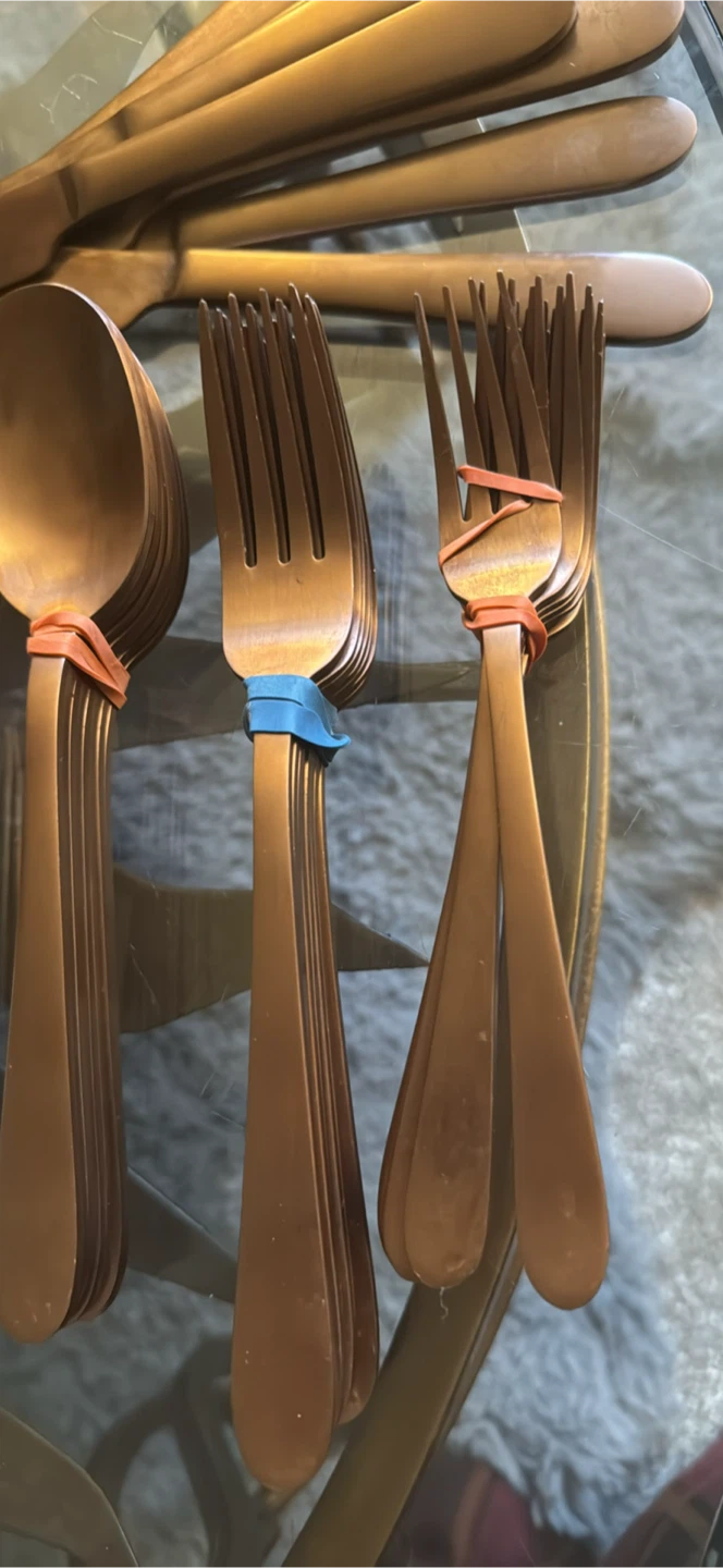 Bronze Cutlery Set - Knives, Forks, Spoons - photo 4