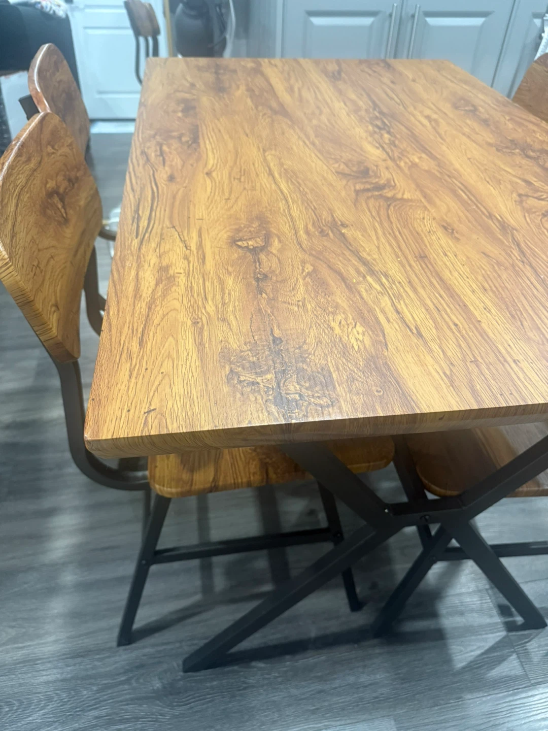 Wood Grain Dining Table Set with 4 Chairs - photo 2