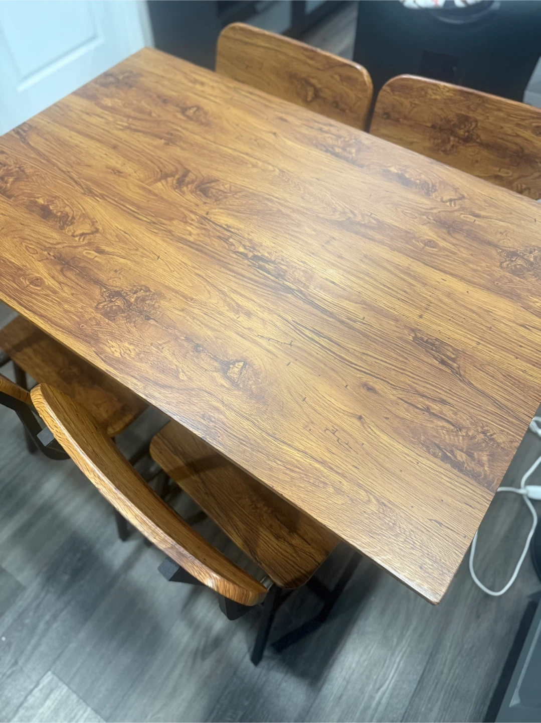 Wood Grain Dining Table Set with 4 Chairs - photo 4