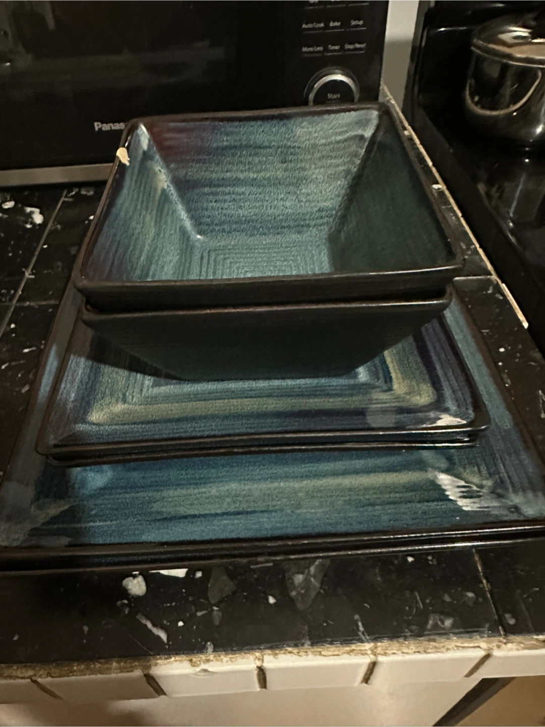 Oneida Adriatic Blue Square Bowls/Plates 🥕