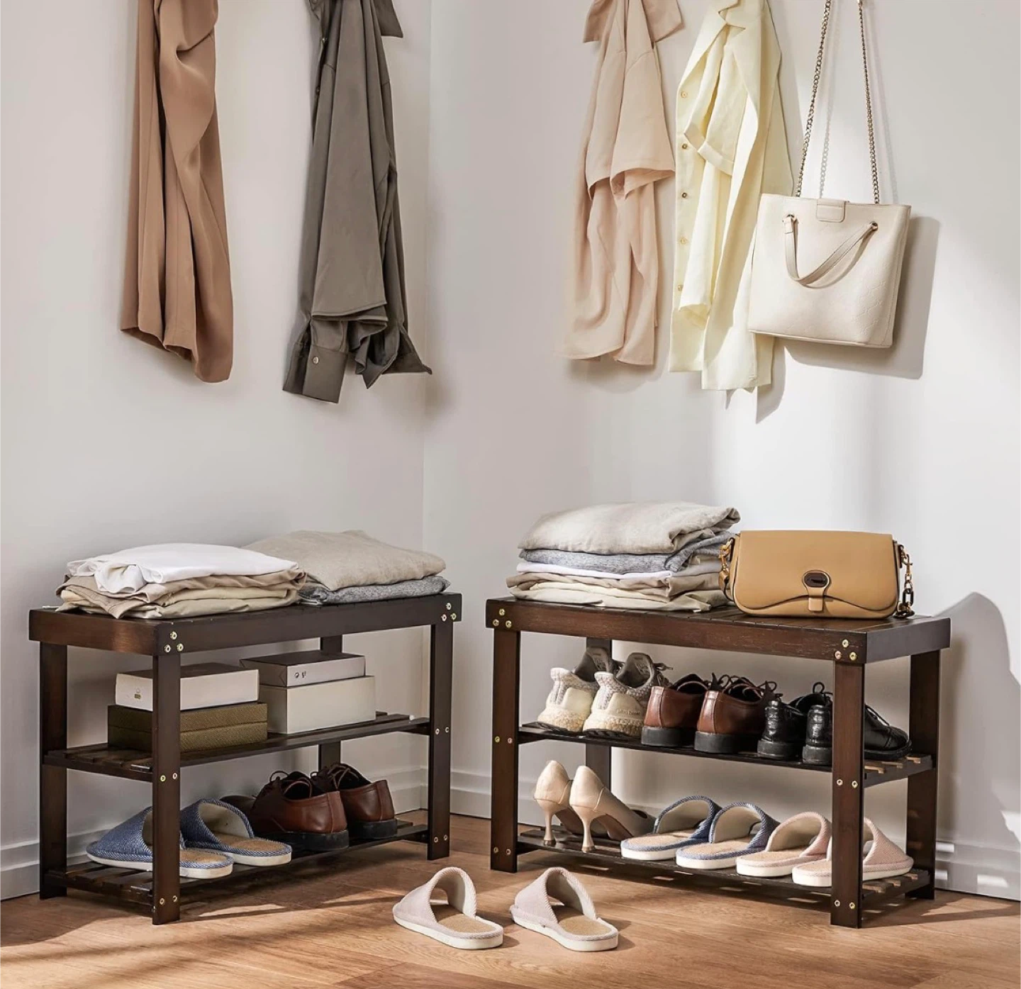 Wooden Shoe Rack Bench - photo 2