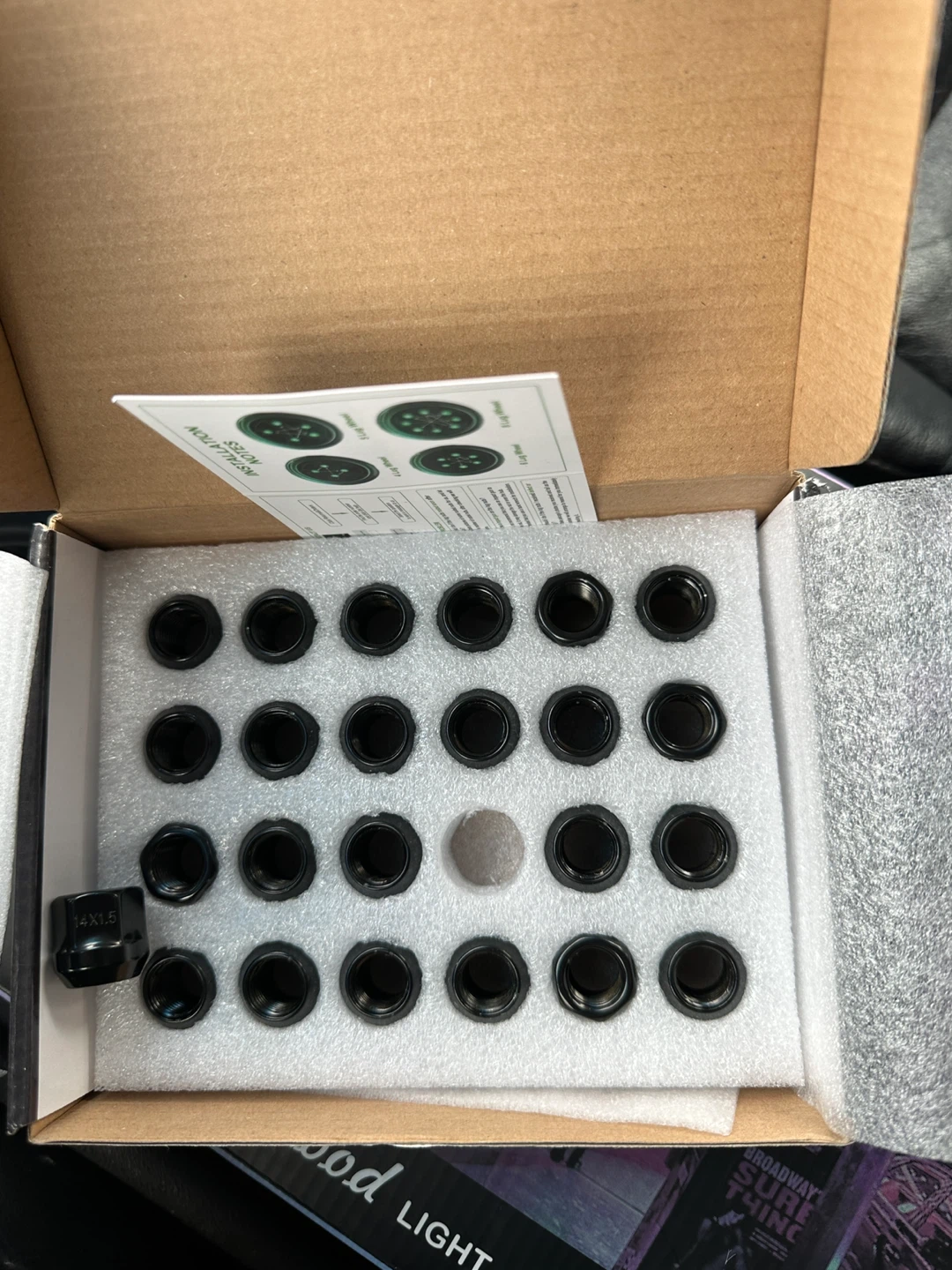 Black 14x1.5 Lug Nuts Set - photo 2