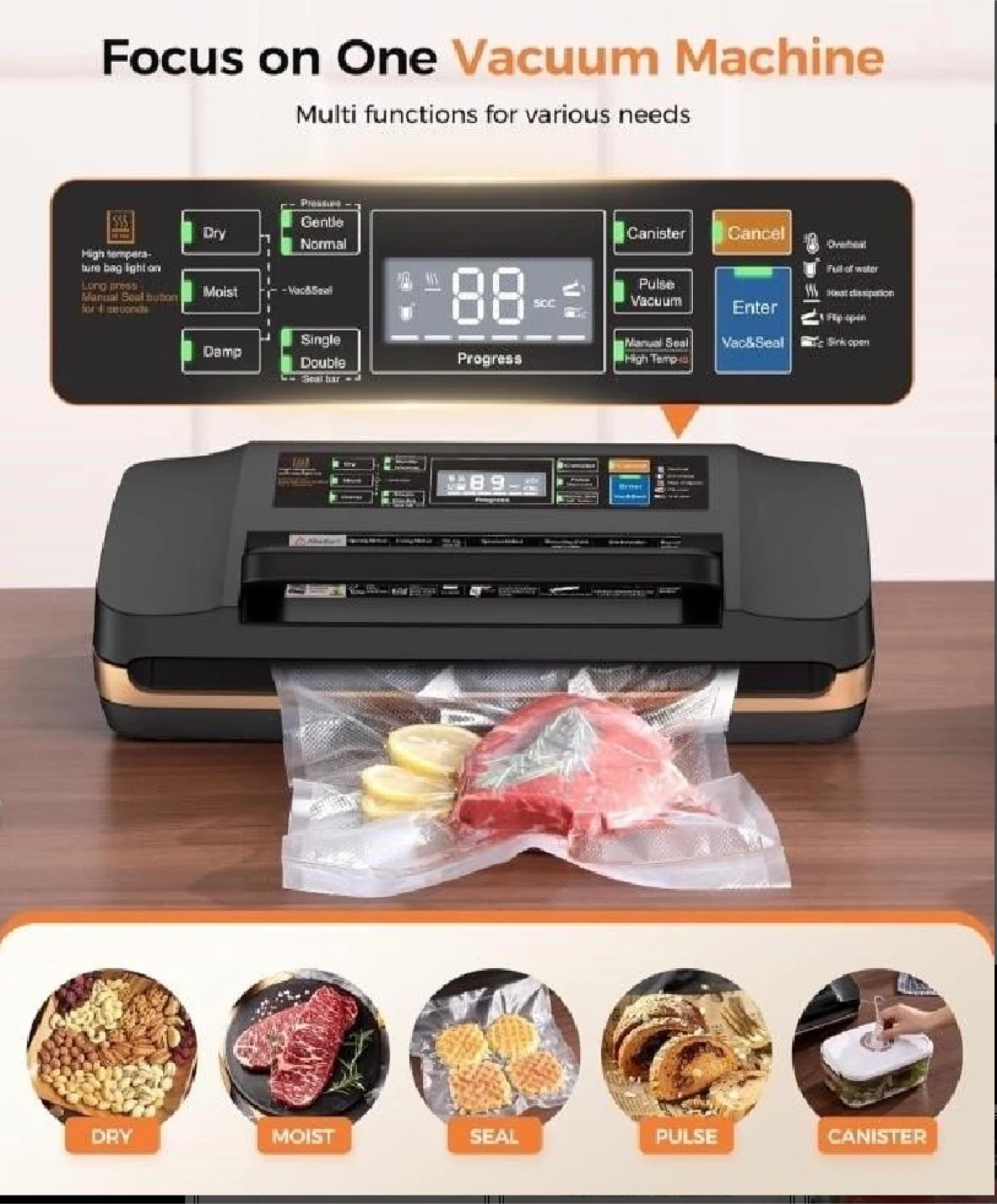 QIQIAOB Vacuum Sealer SV608 - Powerful Suction - photo 2