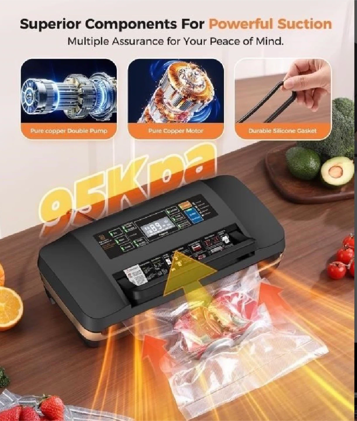 QIQIAOB Vacuum Sealer SV608 - Powerful Suction - photo 3