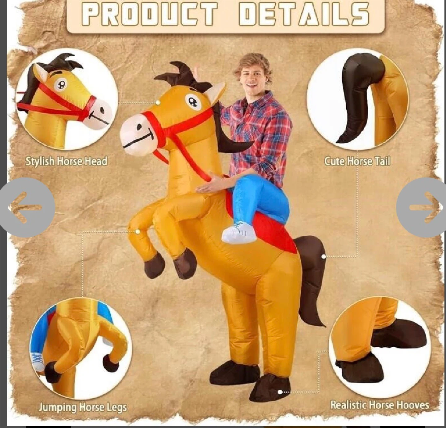 Inflatable Horse Costume - Size L - photo 2
