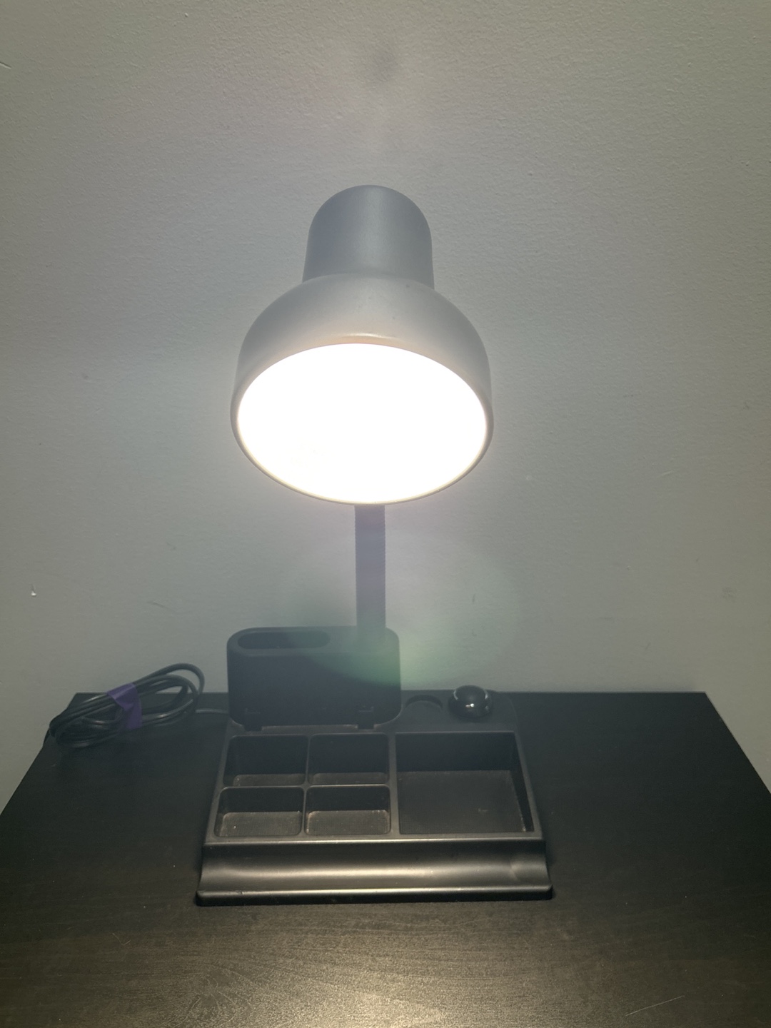 Black Adjustable Gooseneck Desk Lamp with Organizer Base - photo 3