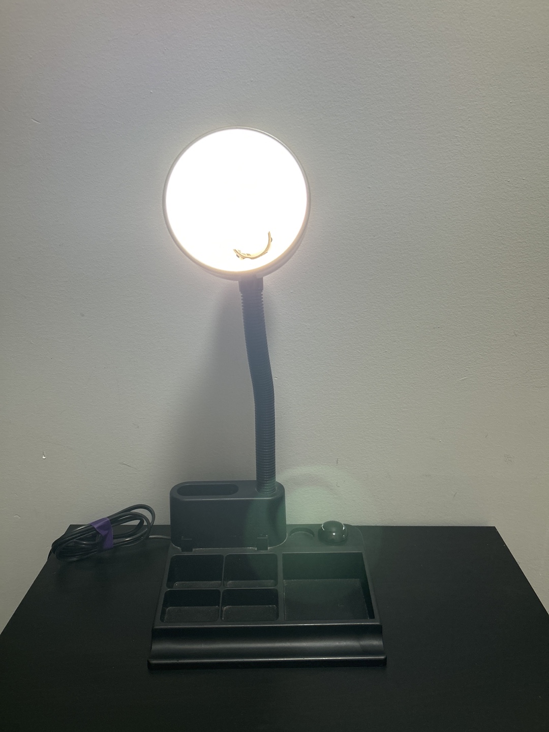 Black Adjustable Gooseneck Desk Lamp with Organizer Base - photo 5