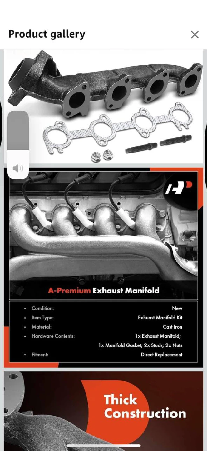 A-Premium Right Exhaust Manifold 5.4L Ford F-150 - photo 2
