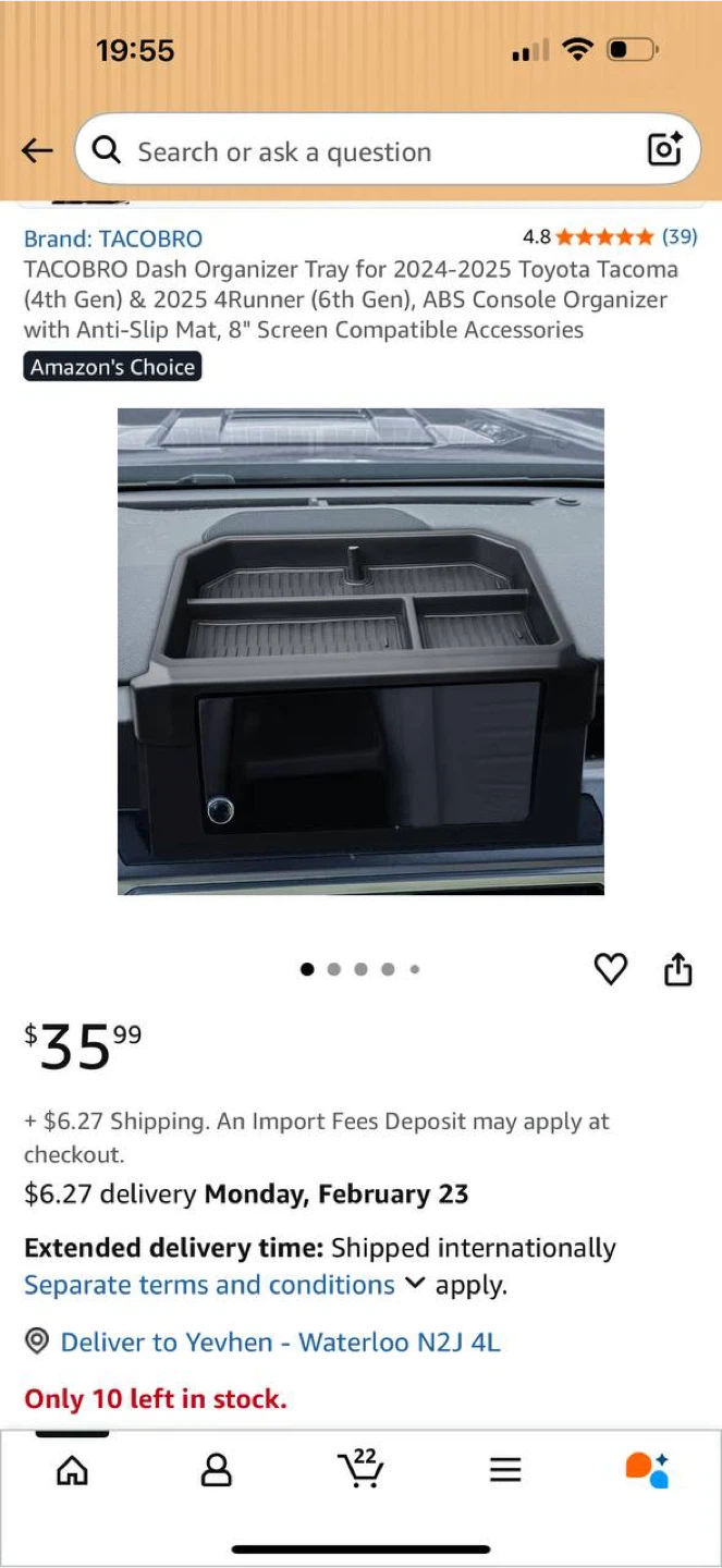 TACOBRO Dash Organizer Tray for Toyota Tacoma / 4Ru
