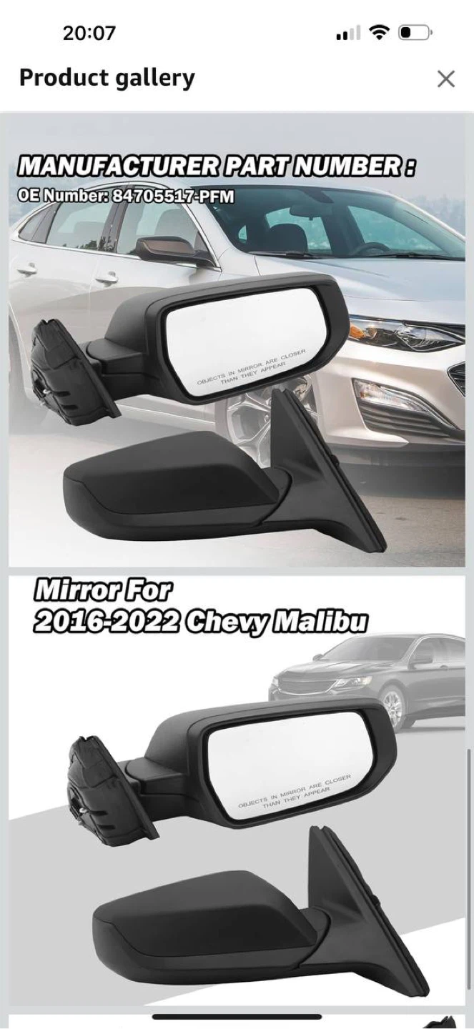 MOFOAP Passenger Side Mirror for Chevy Malibu - photo 5
