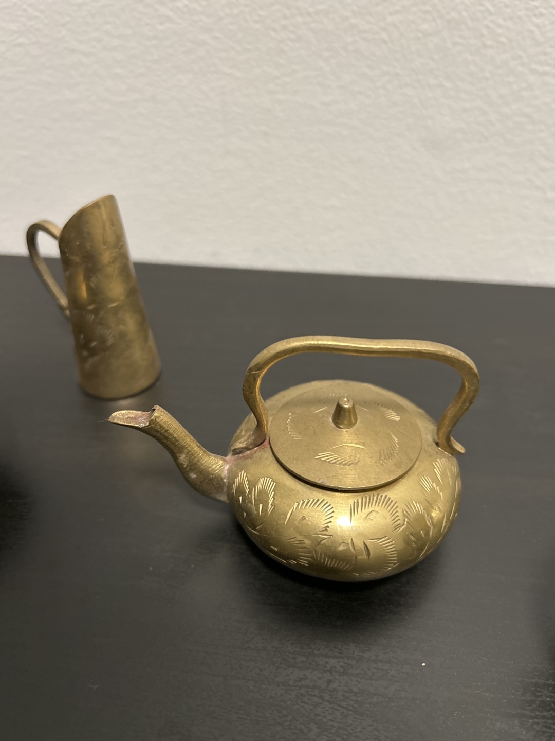 Brass Miniatures - Incense Burner, Teapot, and Ashtray - photo 2