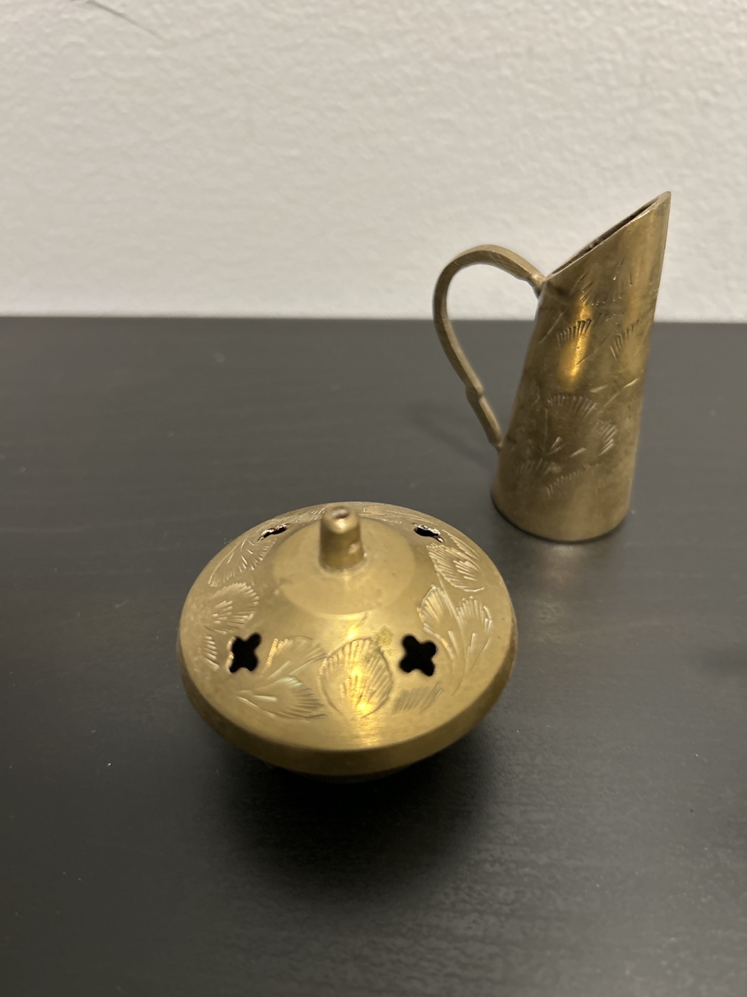 Brass Miniatures - Incense Burner, Teapot, and Ashtray - photo 4