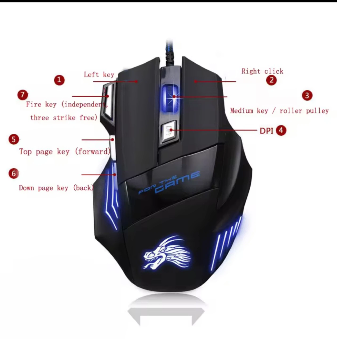 Gaming Mouse with DPI Button - photo 3