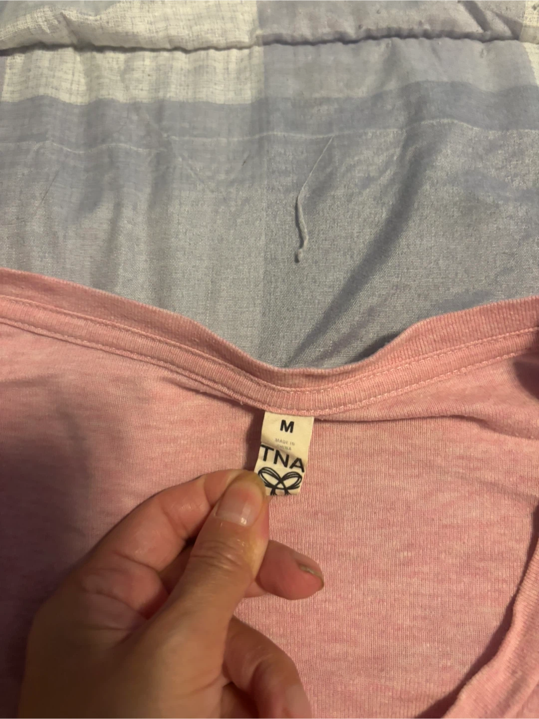 TNA Pink V-Neck Long Sleeve Top - Size M - photo 2