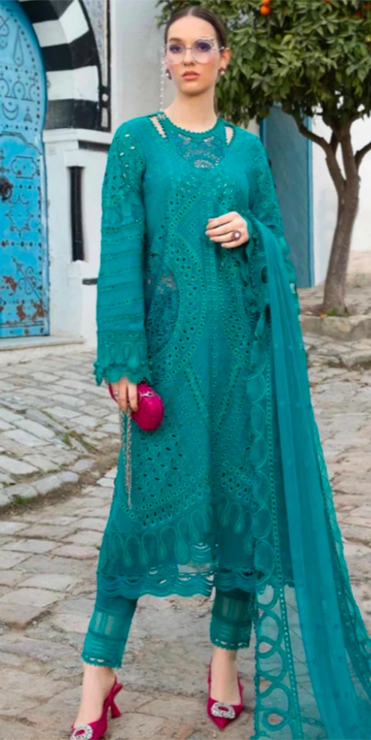 Teal Embroidered Maria b suite
