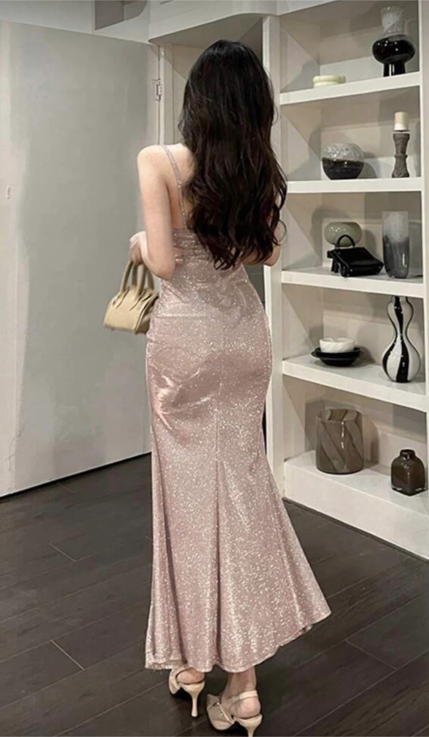 Prom/Semi Sparkly Pink Maxi Dress (2XS) - photo 2