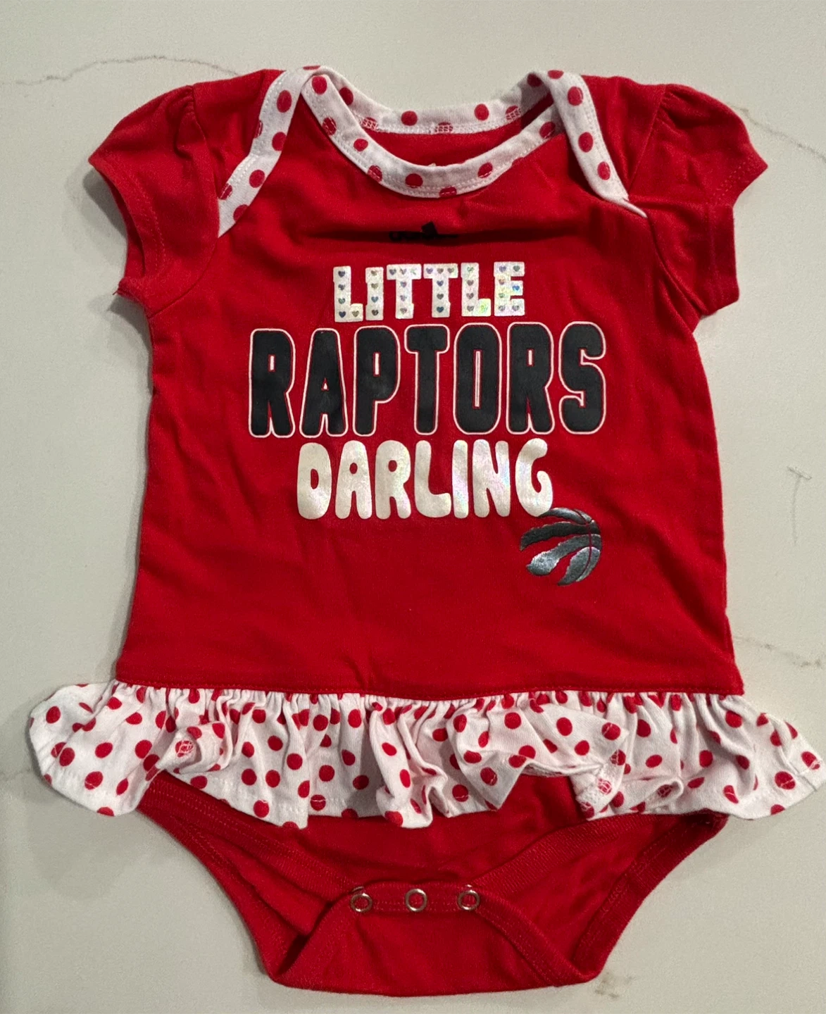 Toronto Raptors Little Darling Baby Bodysuit 12M