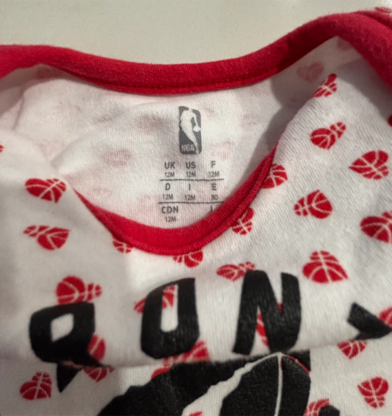 Toronto Raptors Baby Romper, Snap BottomSize 12M - photo 3