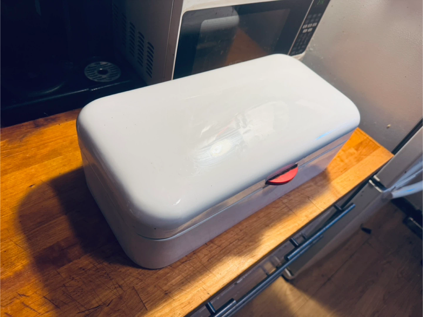 White bakelite breadbox