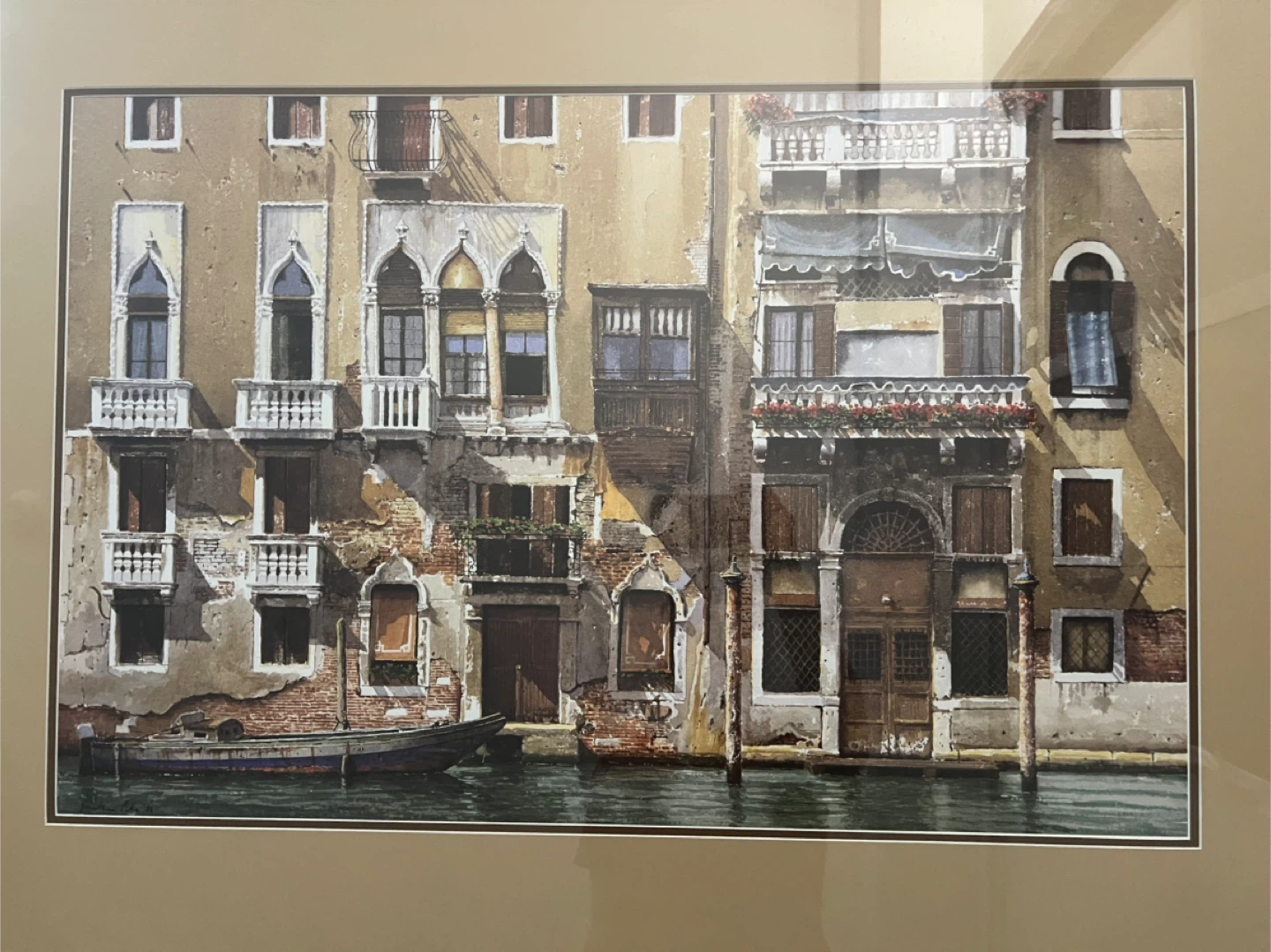 Framed Artwork - Venetian Canal Scene - photo 2