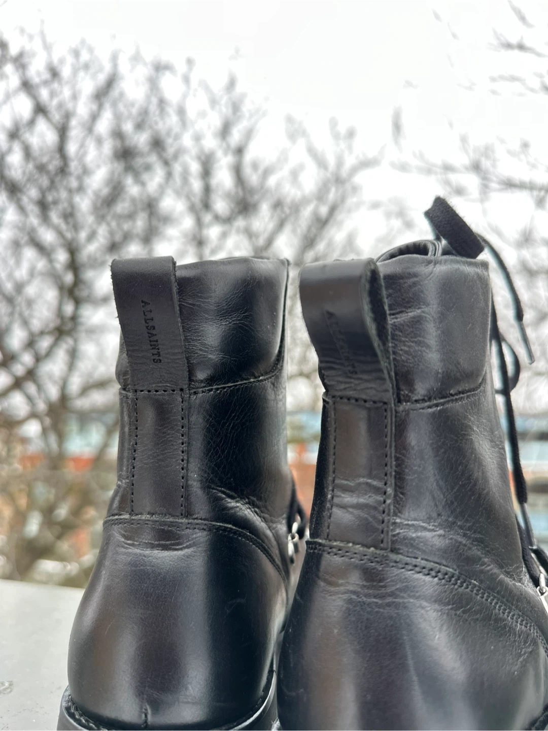 AllSaints Black Franka Ankle Calf Boots - photo 4