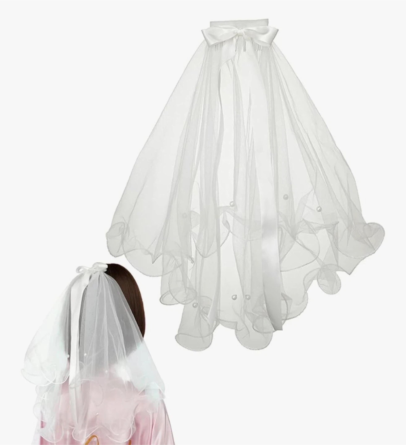 Child’s white wedding veil, new - photo 2