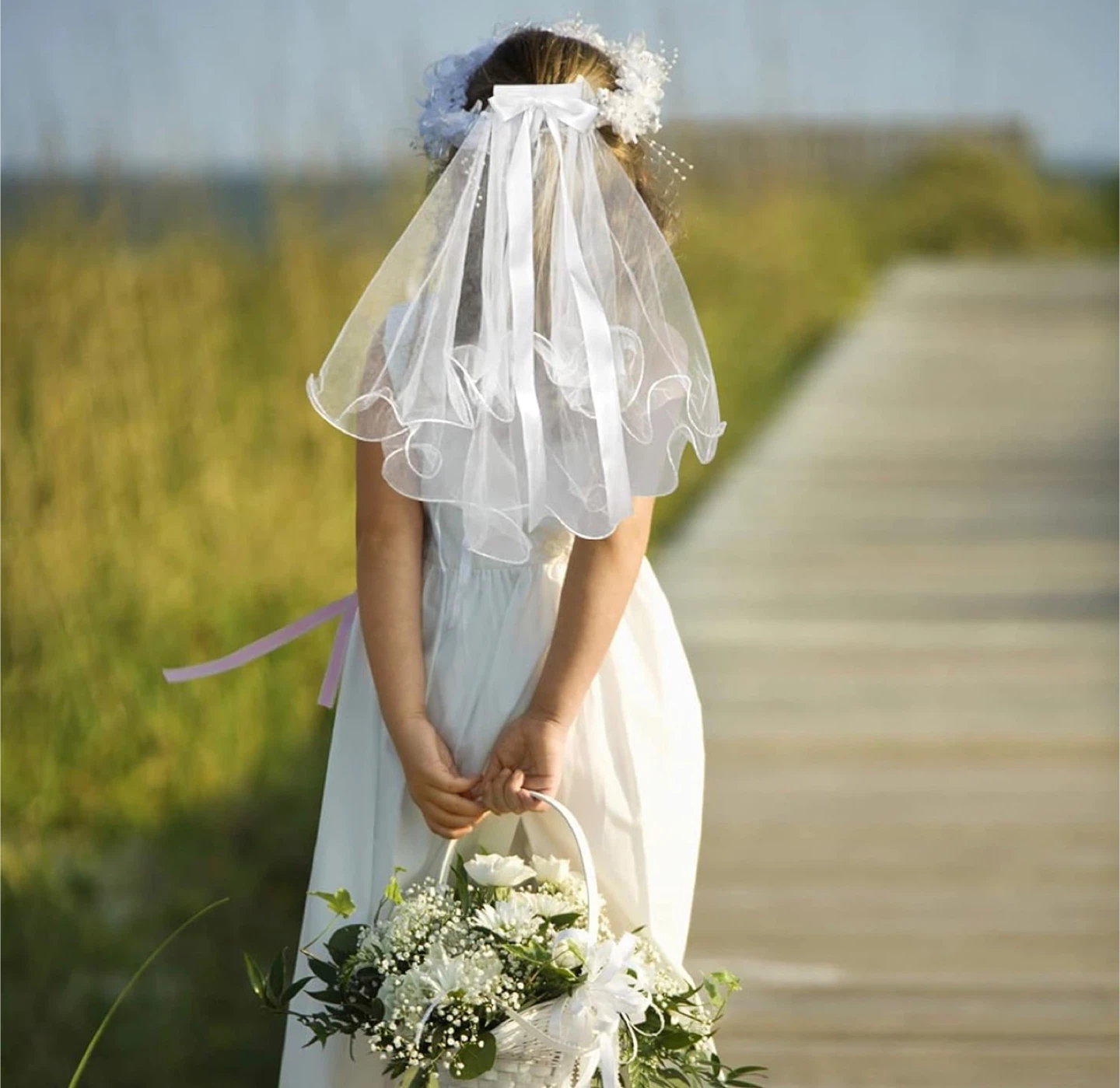Child’s white wedding veil, new - photo 3