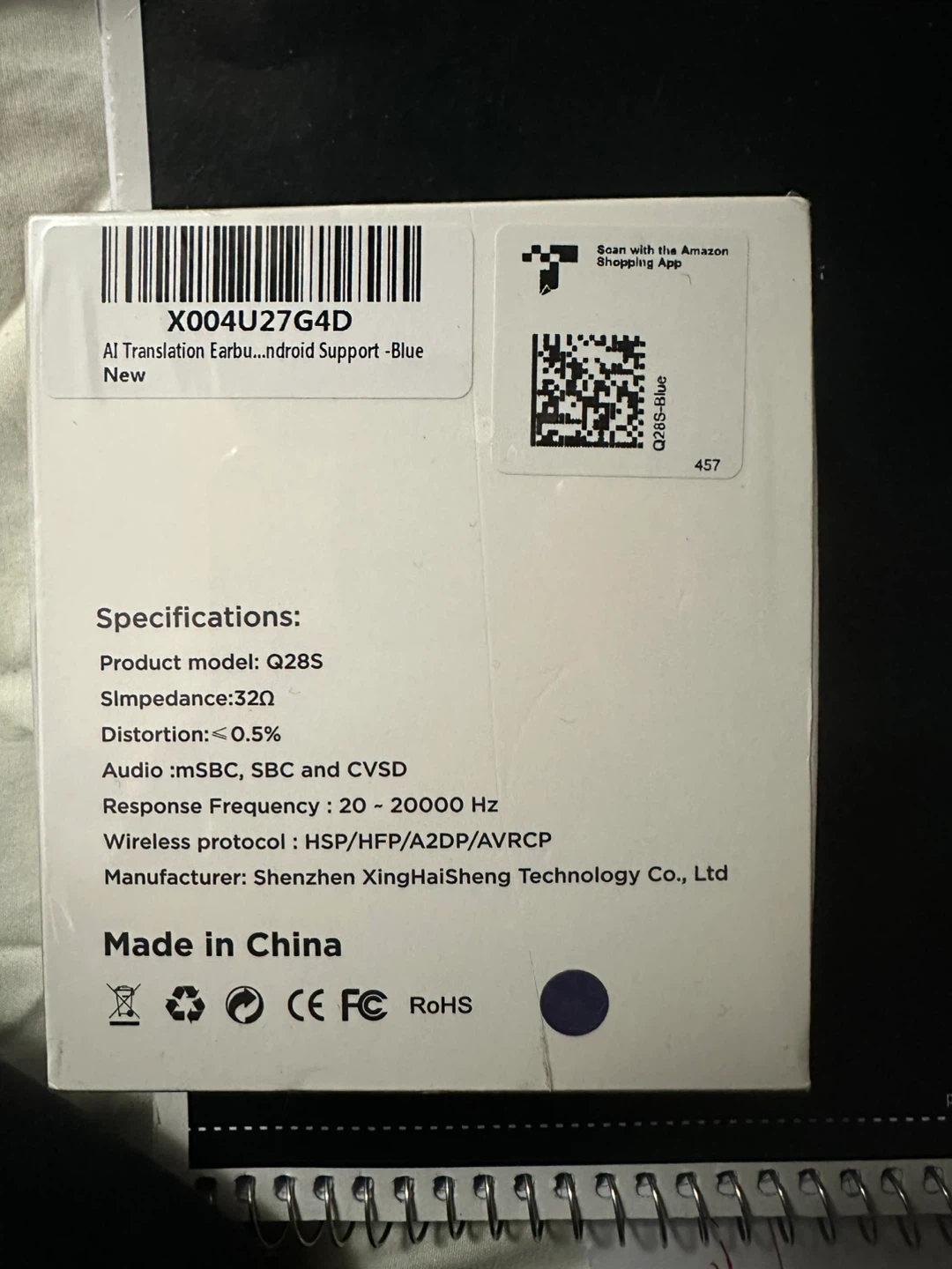 AI Translation Earbuds Q28S - Black - photo 2