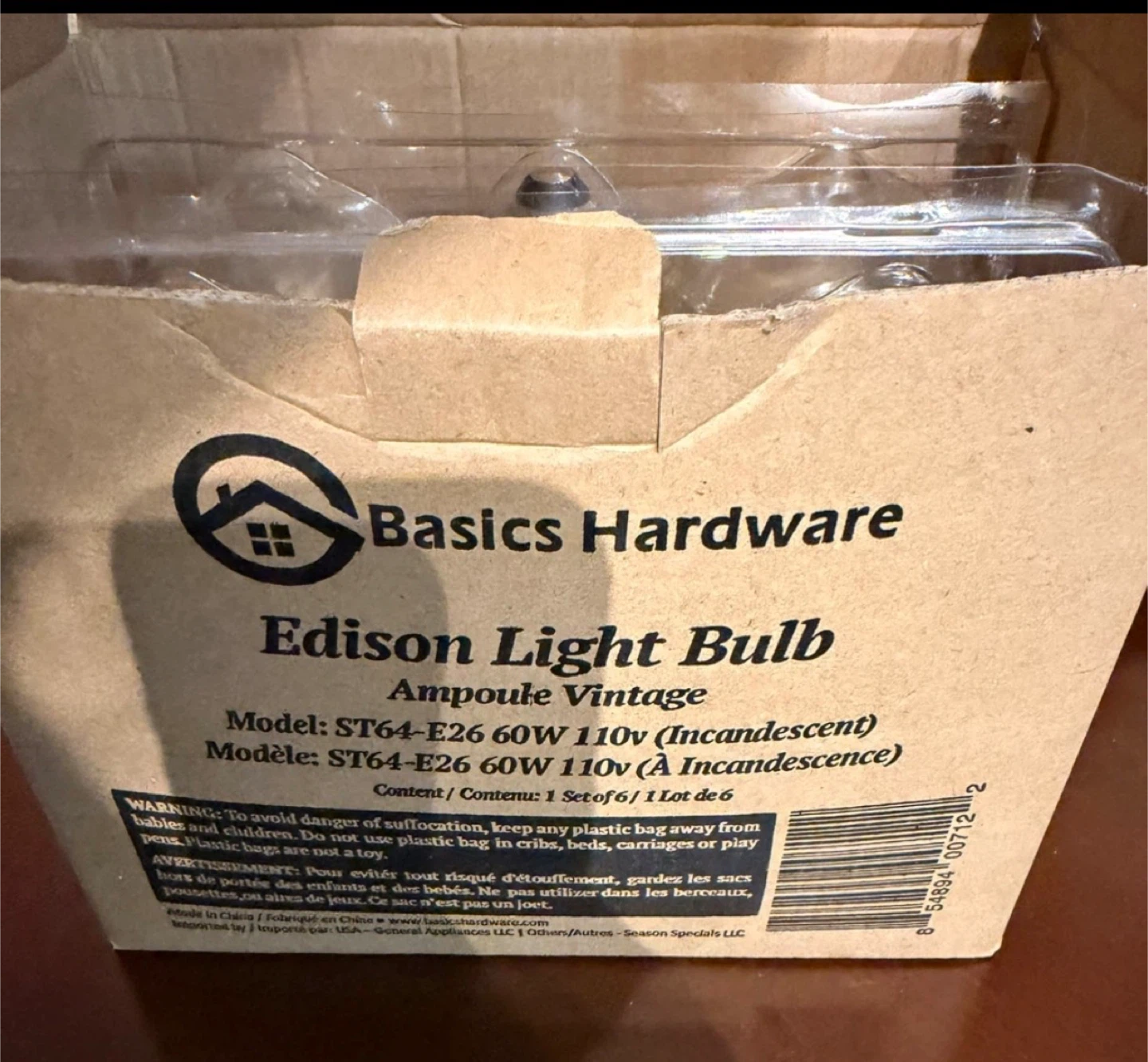 Basics Hardware Edison Light Bulb (ST64-E26 60W 110v) - photo 3