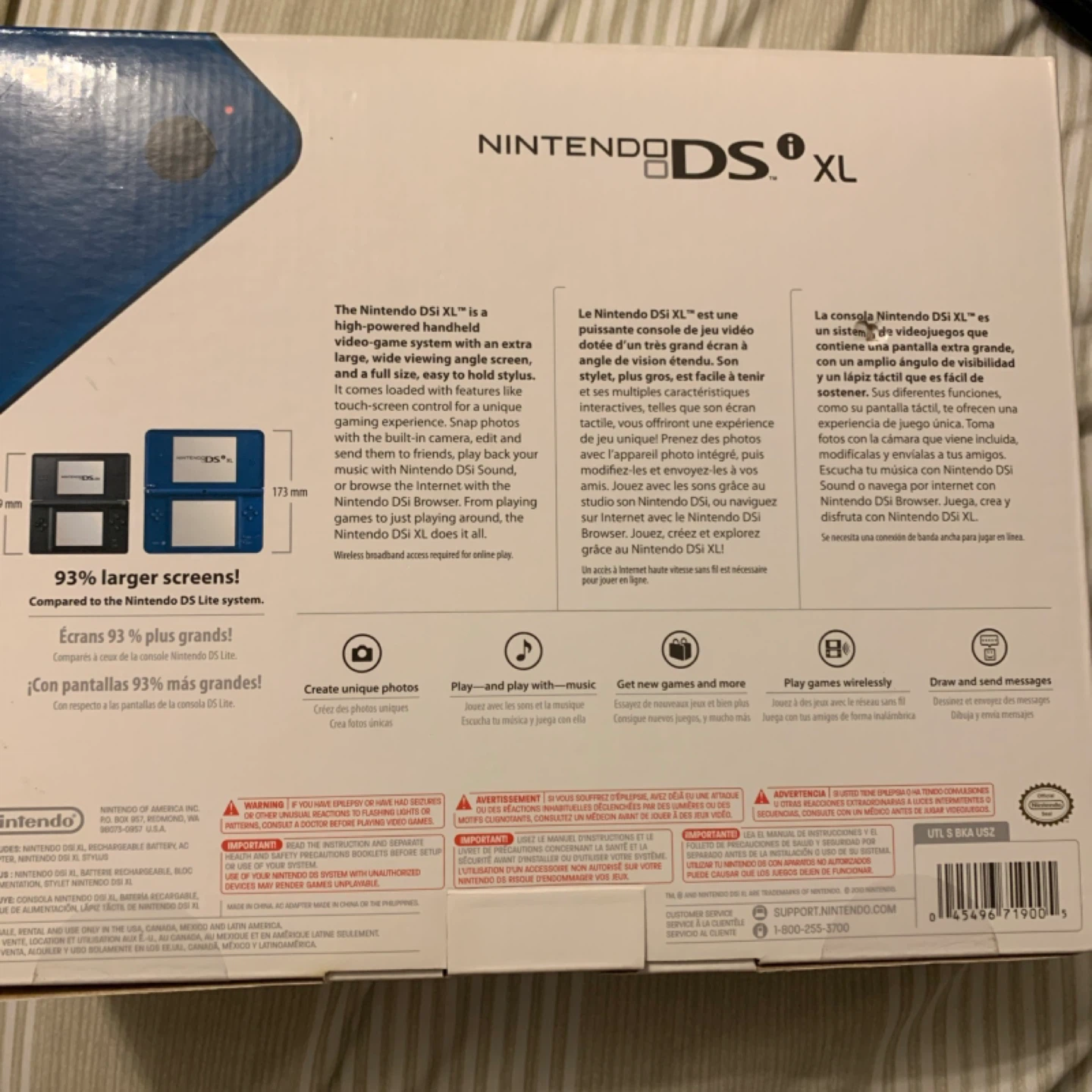 Nintendo DSi XL Blue Handheld Console - photo 2