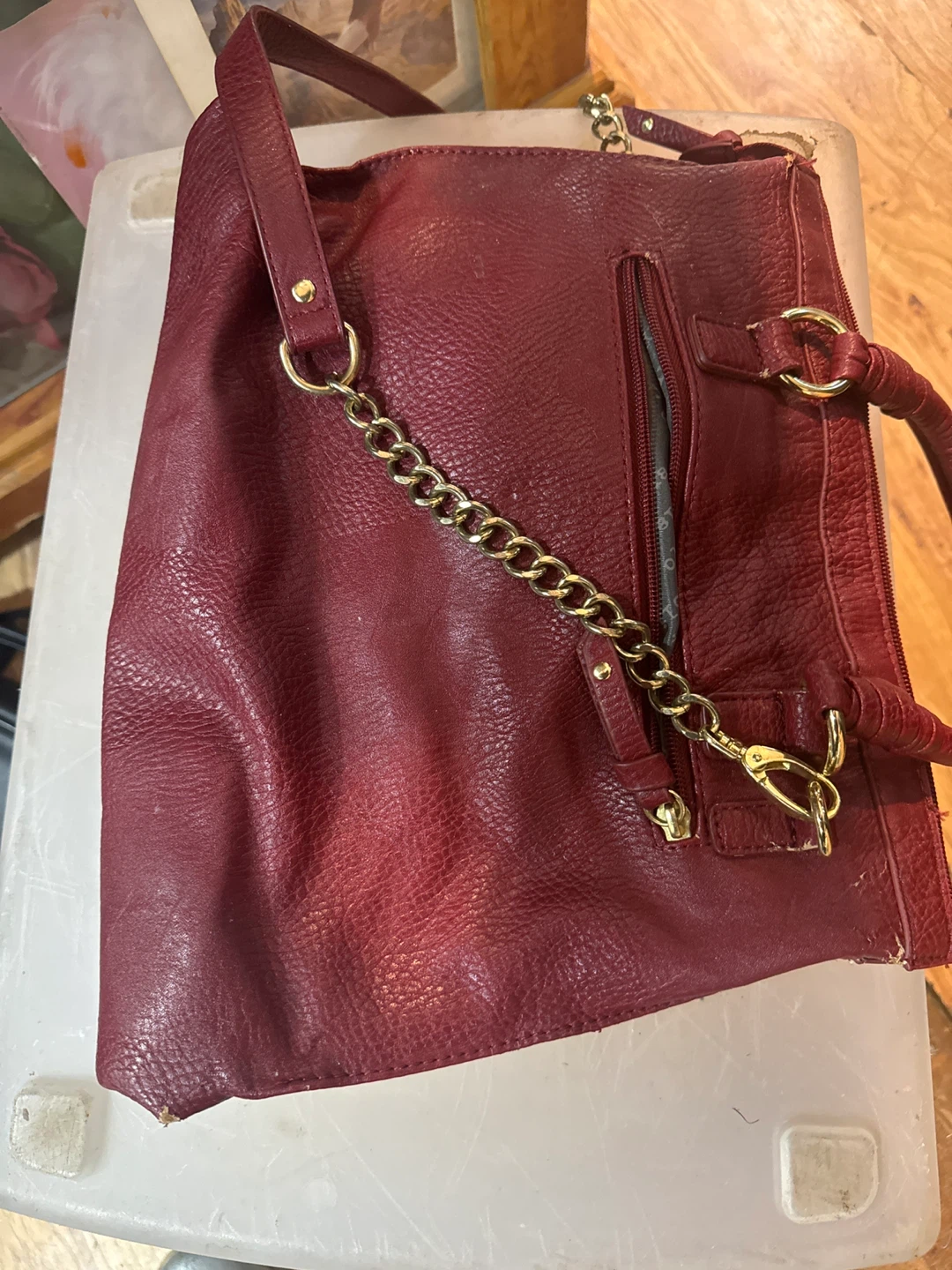 Olivia & Joy Burgundy Satchel Handbag - photo 3