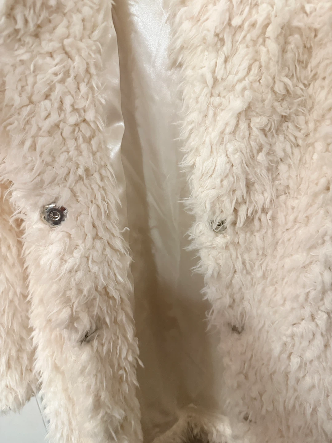Cream Shaggy Faux Fur Coat - photo 3