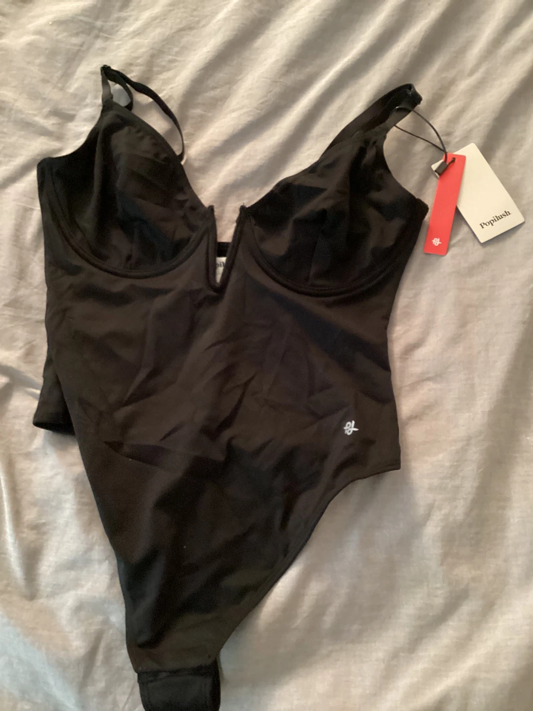 NWT small Deep V Neck Black Shapewear Bodysuit - photo 4