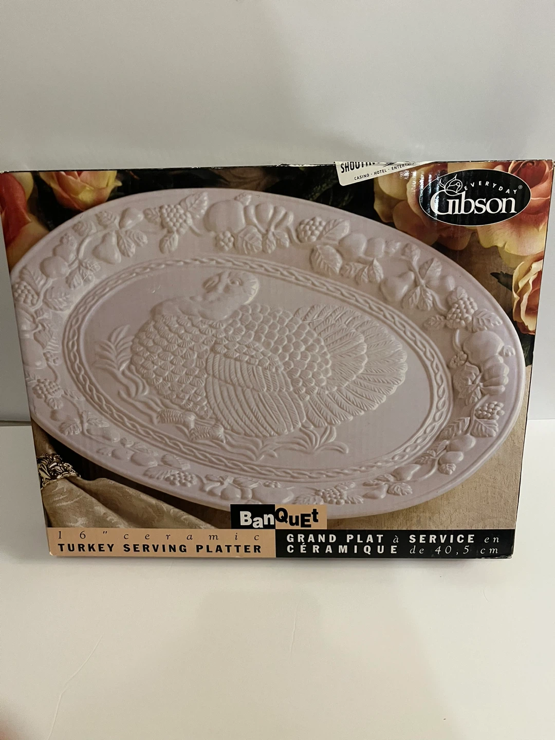 Gibson Everyday Banquet 16" Ceramic Turkey Serving Platter