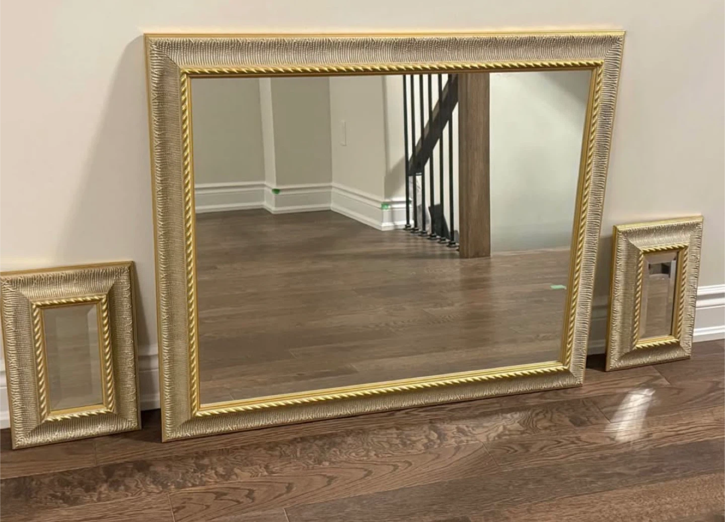 Gold Ornate Framed Mirror, 3 pieces set