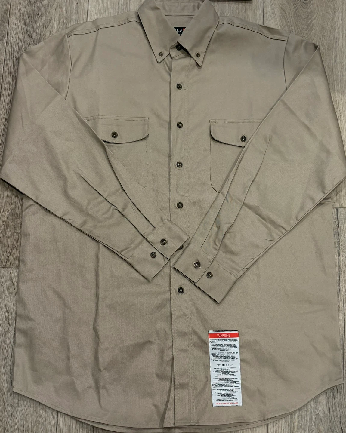 Men’s Walls FR Flame Resistant Work large Shirt - Tan, Large