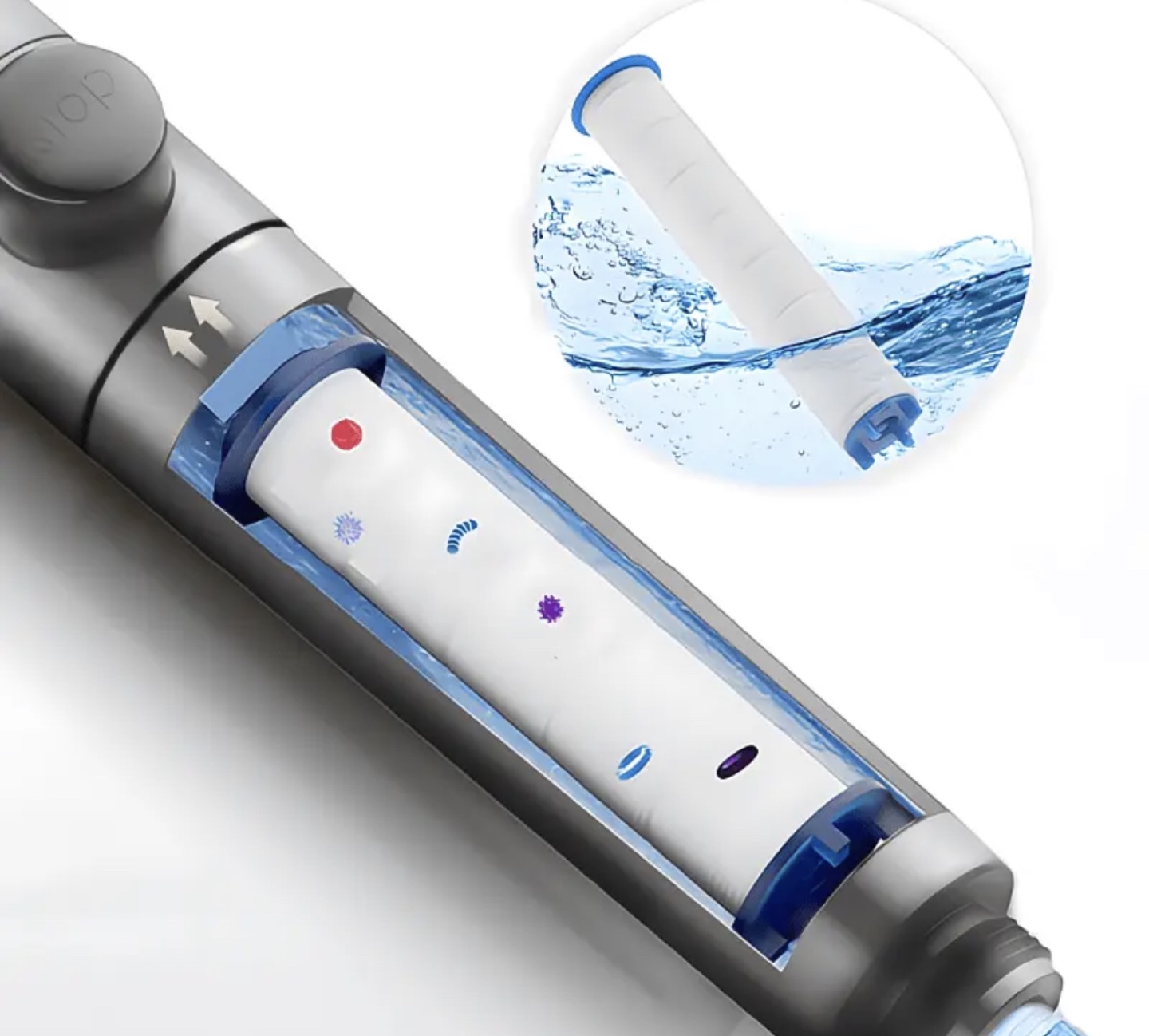 New-Filter functionHigh-Pressure Shower Head Set One-Button Stop - photo 4