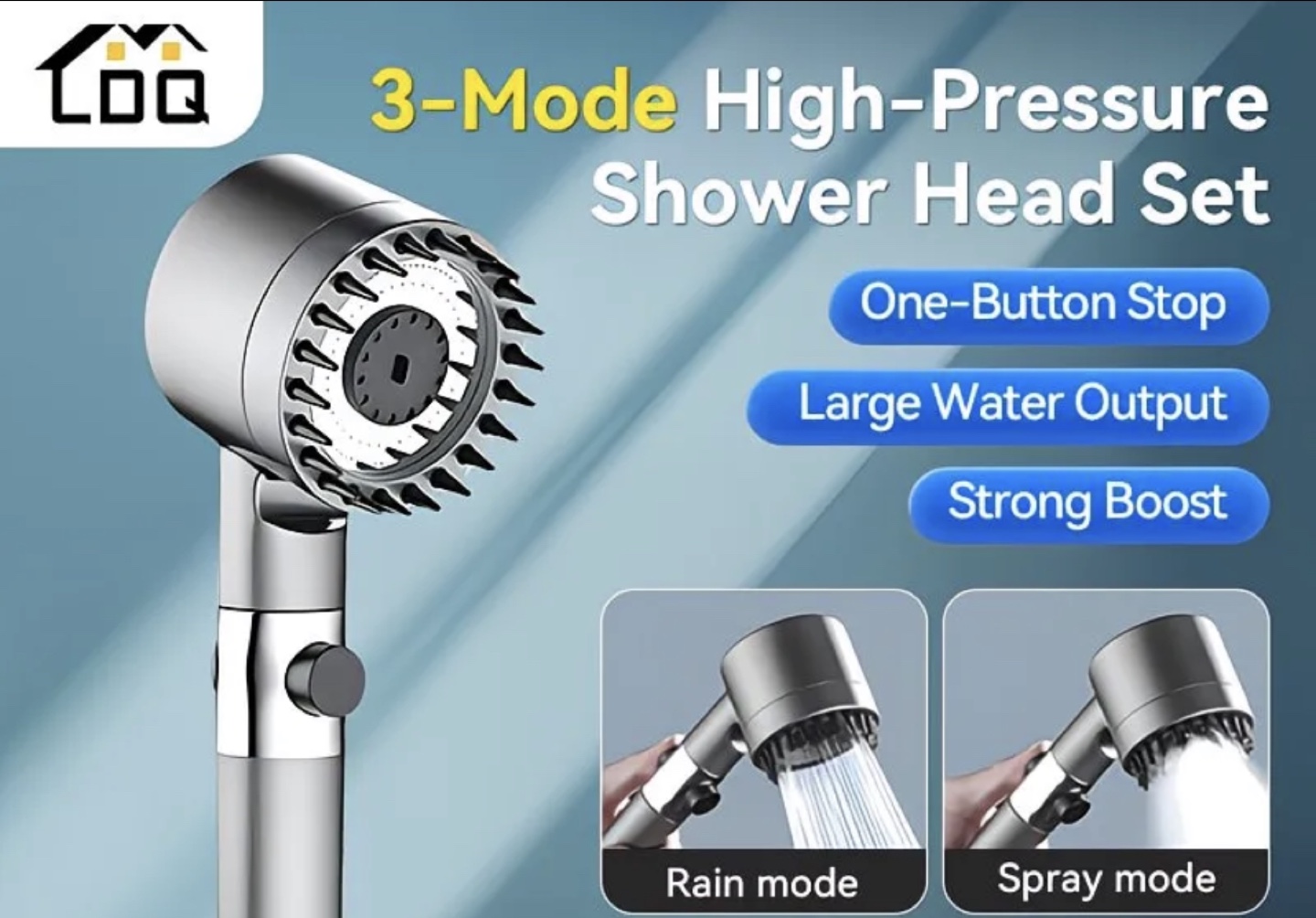 New-Filter functionHigh-Pressure Shower Head Set One-Button Stop