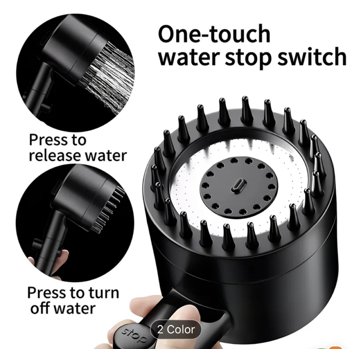 New-Filter functionHigh-Pressure Shower Head Set One-Button Stop - photo 3