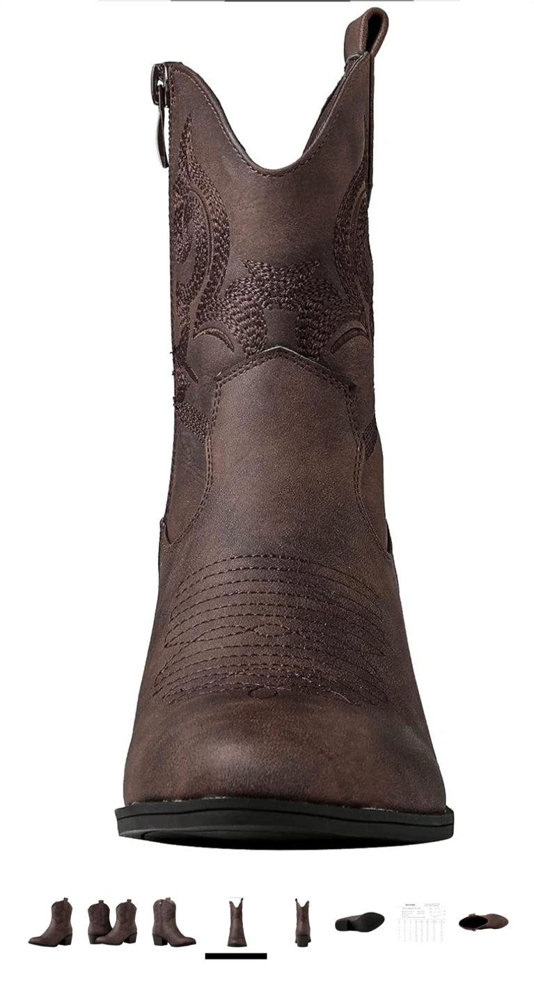 GLOBALWIN Women's The Western Cowboy Ankle Boots - Size 8 Brown - photo 5