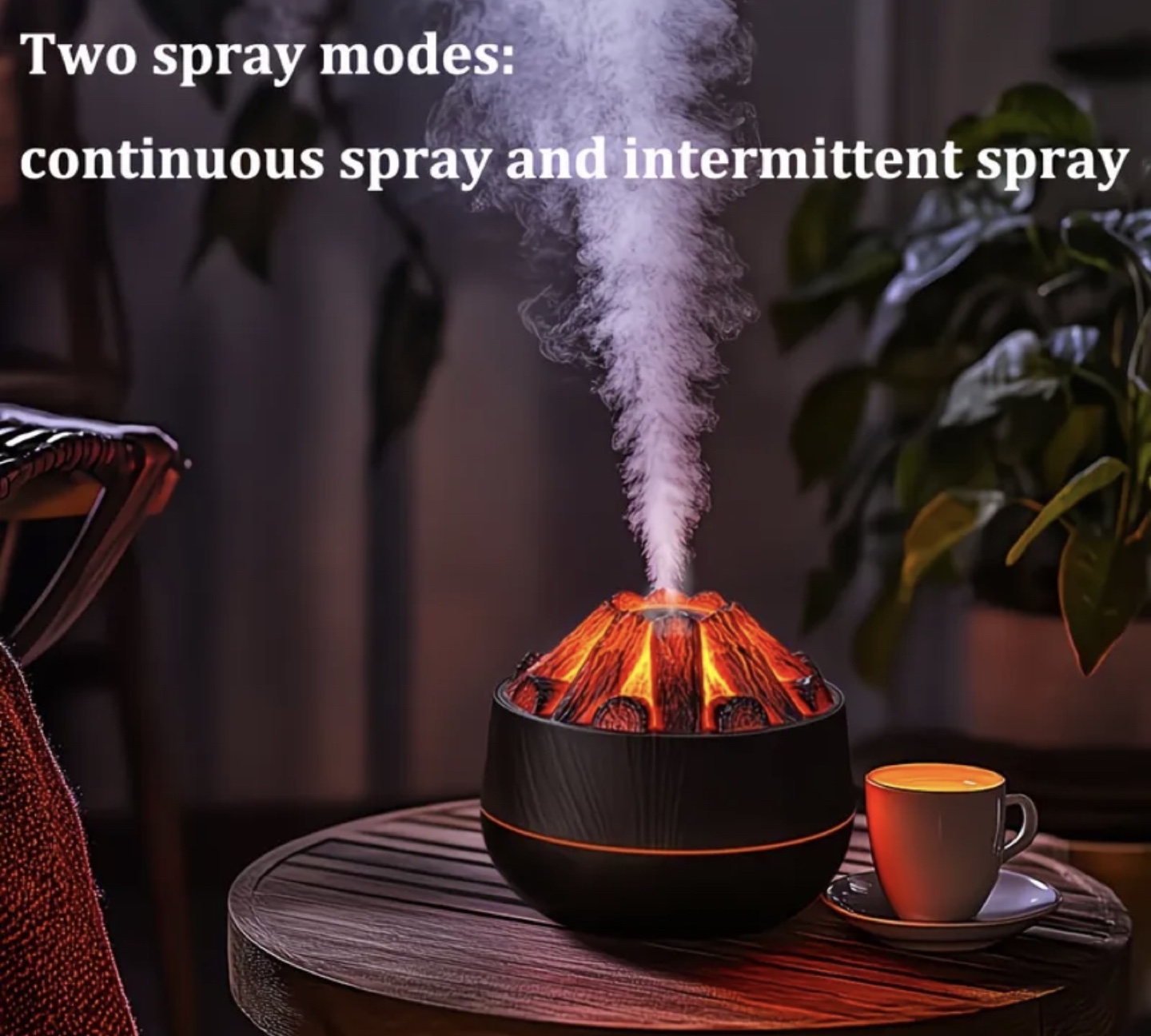 New-Volcano Humidifier with Charcoal Fire Effect - photo 3