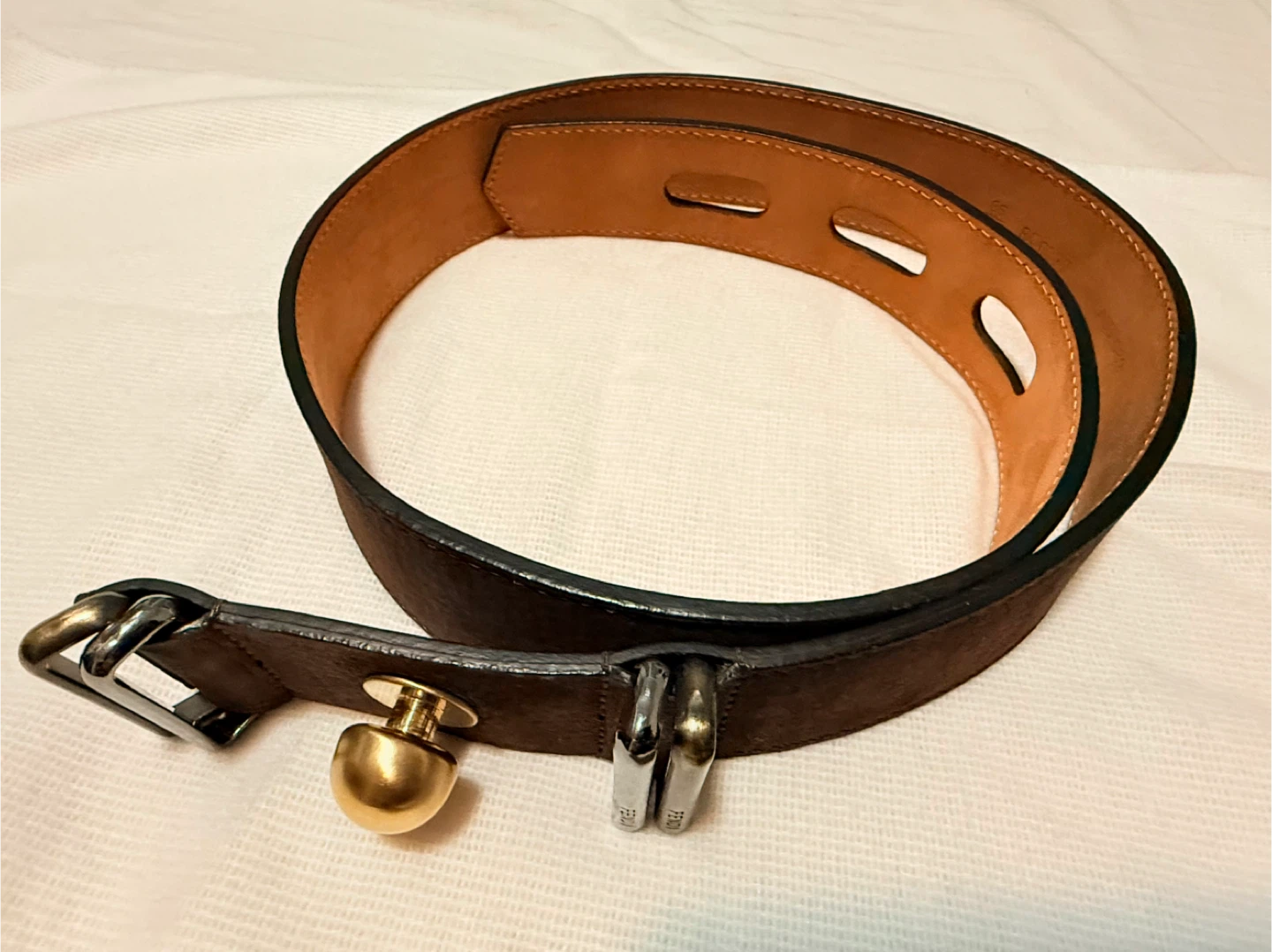Fendi Genuine Leather Belt - Size 85/34 - photo 4