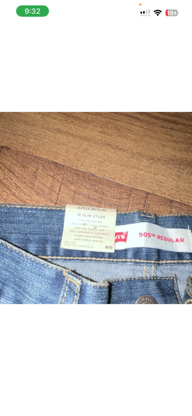 Levi's 505 Regular Straight Leg Jeans - Size 18 Slim - photo 5