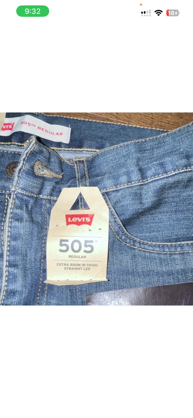 Levi's 505 Regular Straight Leg Jeans - Size 18 Slim