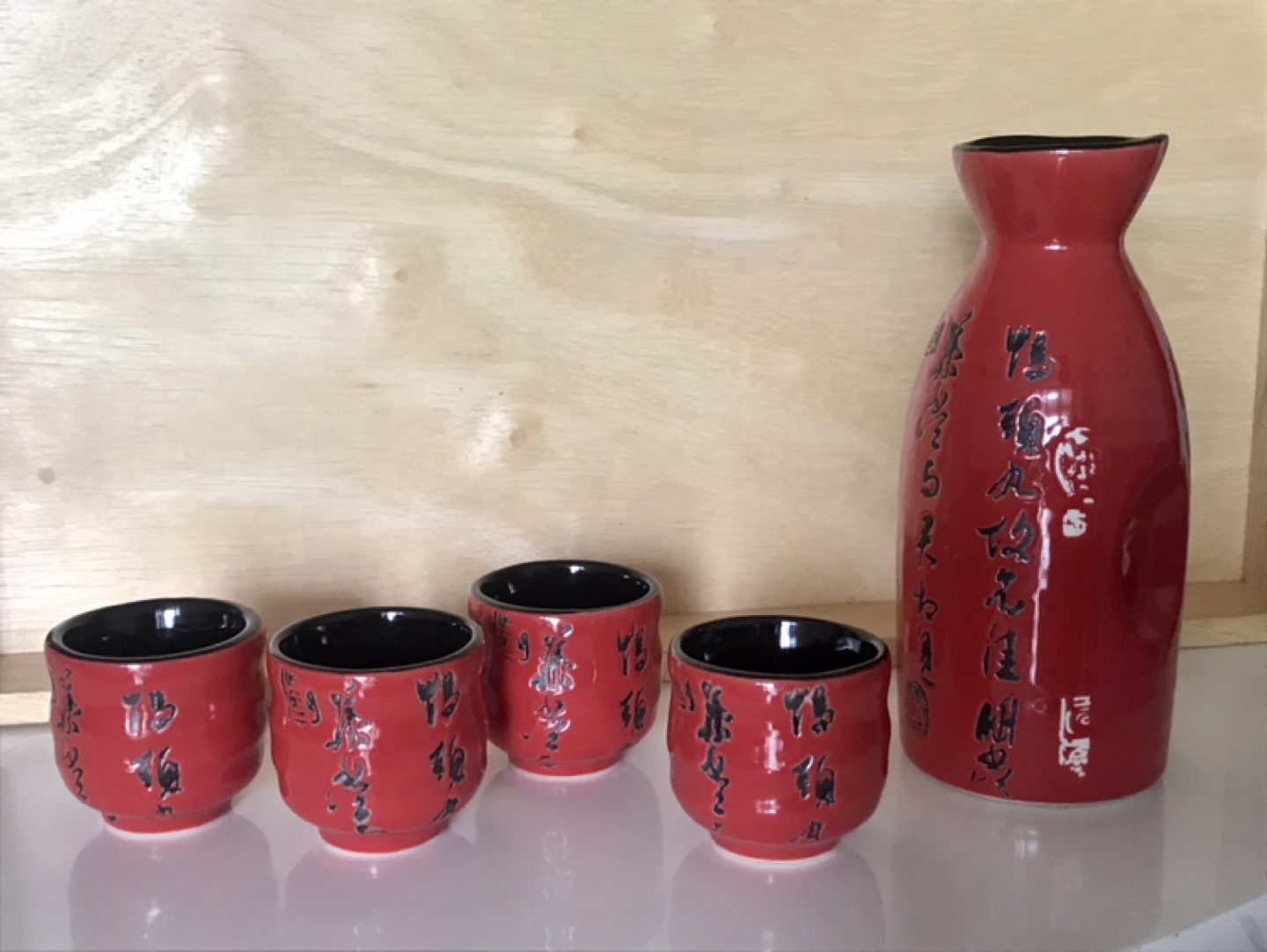 Unique Japanese Saké Set 5pc - Stoneware