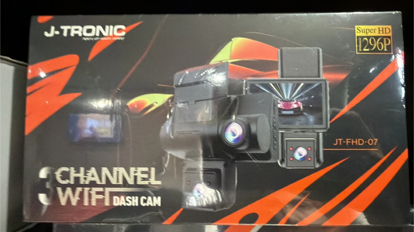 J-TRONIC 3 Channel WiFi Dash Cam JT-FHD-07 Super HD 1296P