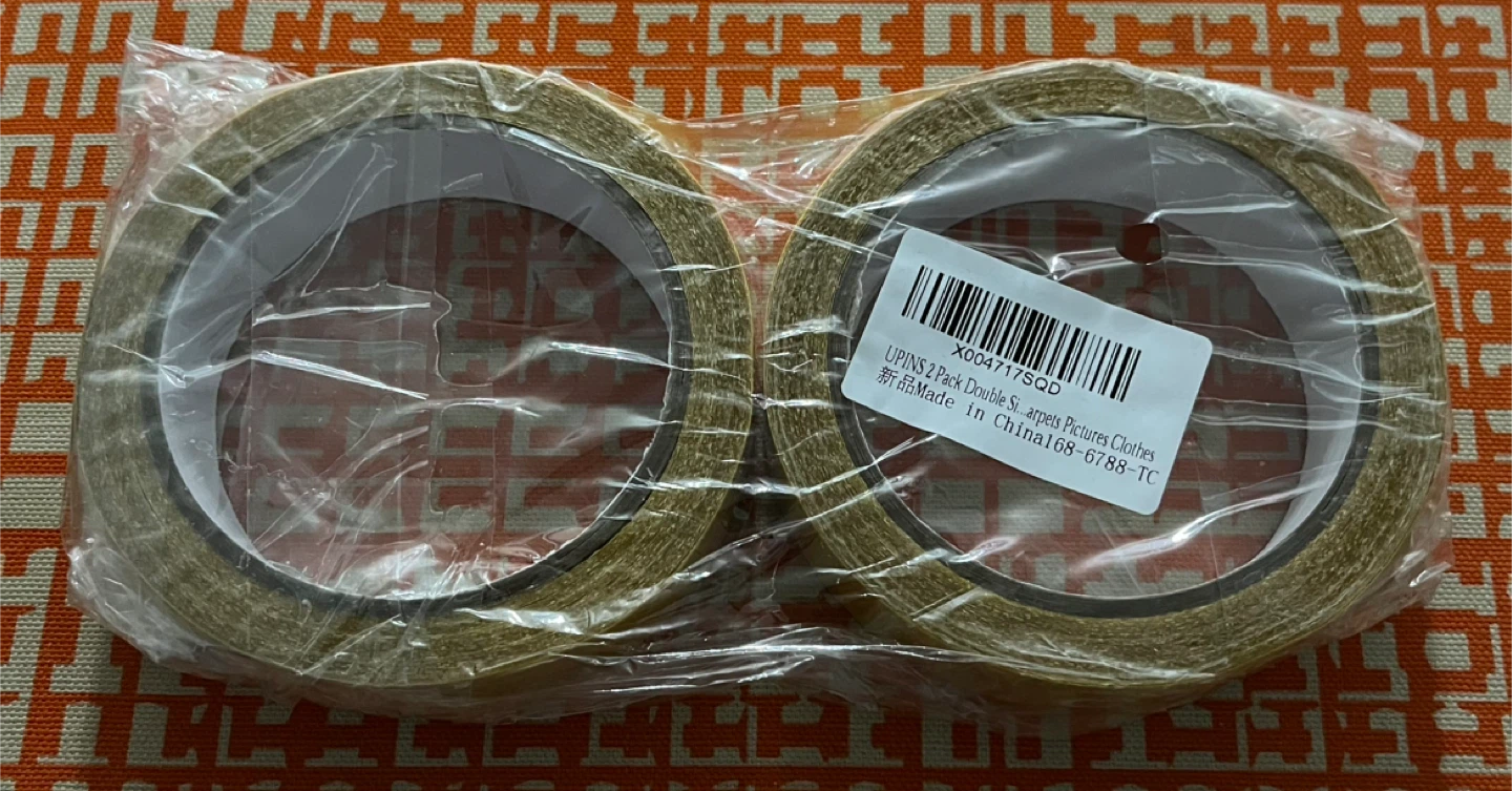 2 Pack Double Sided Tape for Carpets, Pictures, Clothes