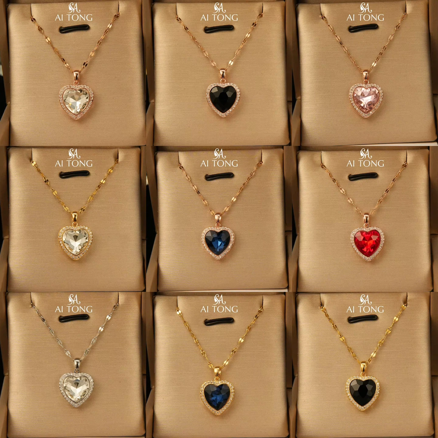 AI TONG Heart Pendant Necklace