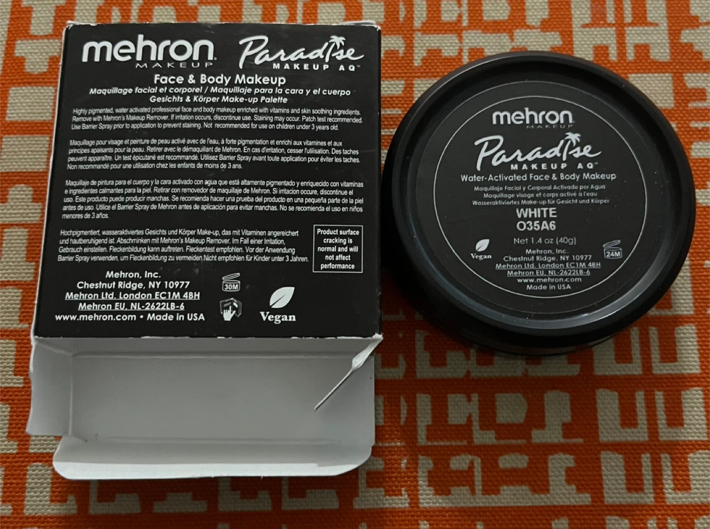 Mehron Paradise Makeup AQ Face & Body Makeup White 1.4 oz - photo 2